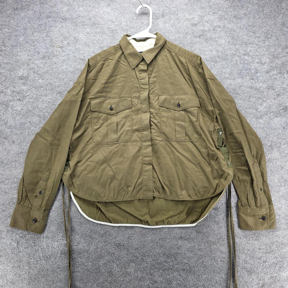 Rag & Bone Jacket Womens M Green Military Collared Lined Pockets Button